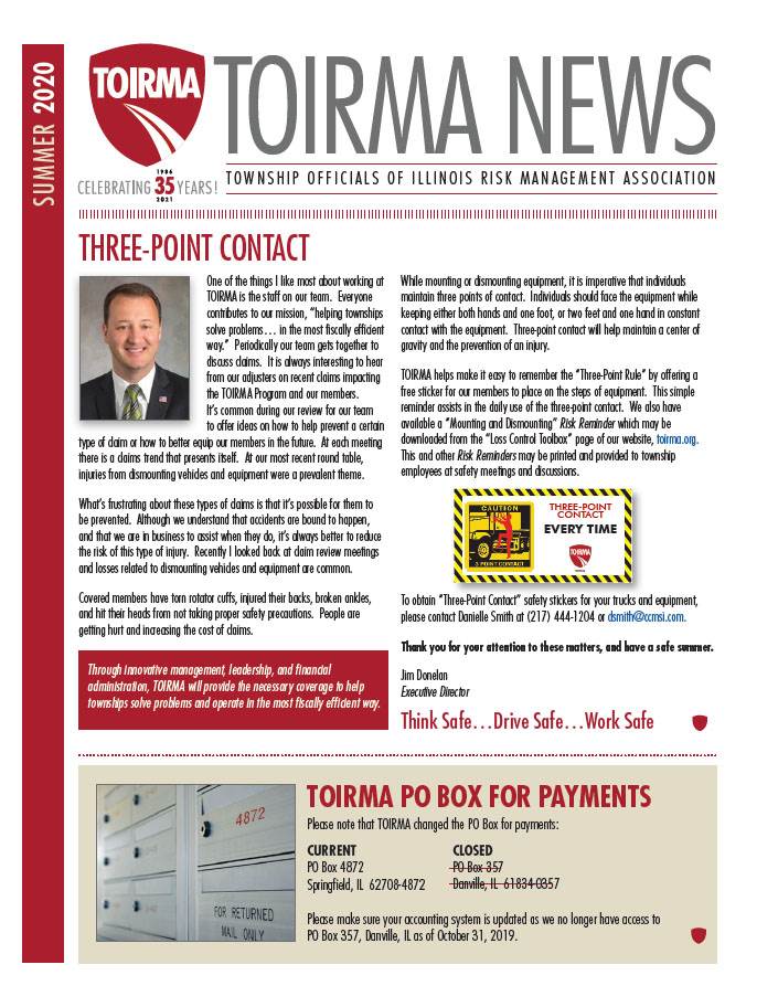 TOIRMA Summer 2020 Newsletter is now available | TOIRMA